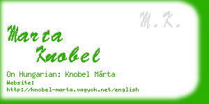 marta knobel business card